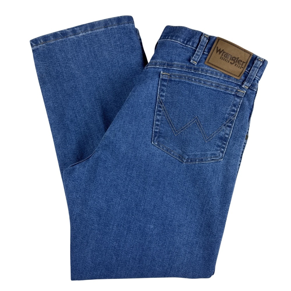 Wrangler Rugged Wear Jeans Mens 36x30 Blue Medium Wash Denim Straight Leg Cotton